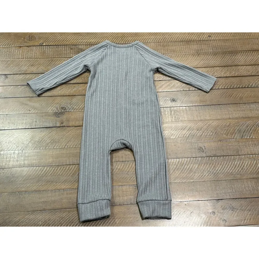 Graystone Collective Button Down Ribbed Romper 18 mo